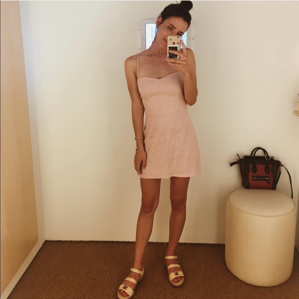 REFORMATION pink linen dress